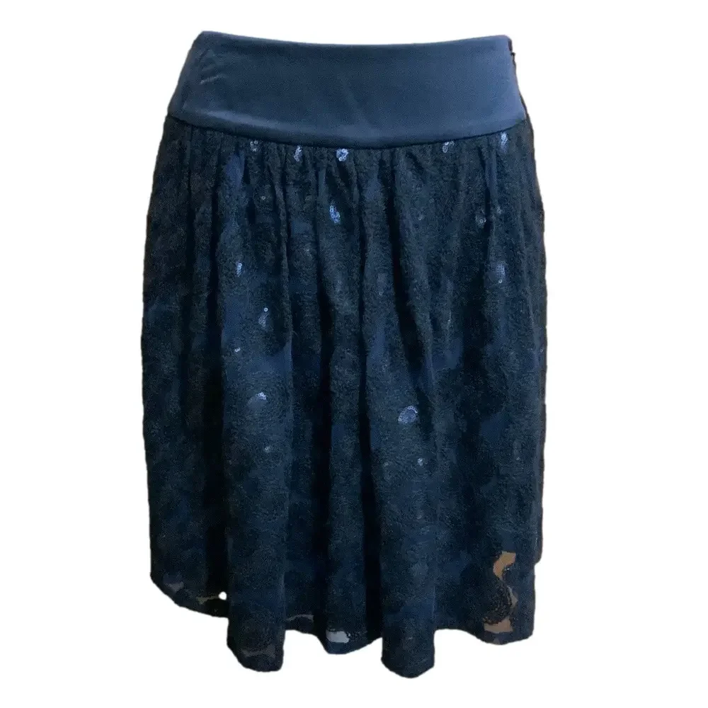 W by Worth Silk and Lace Fit & Flare Skirt NWT